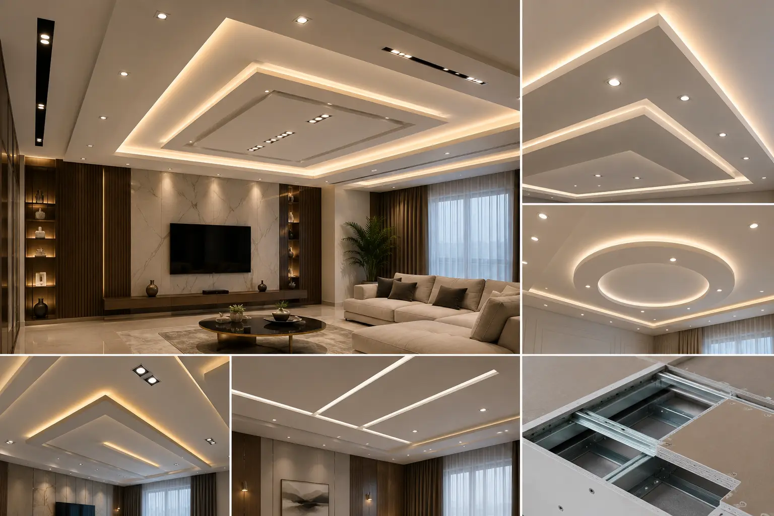 الأسقف المعلقة والجبس بورد: دليل شامل للتصميم والتركيب والصيانة